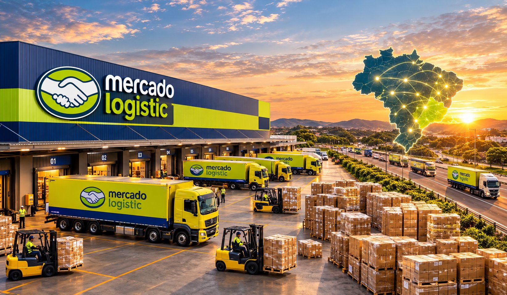 Centro de distribuição e frota Mercado Envio Logistic